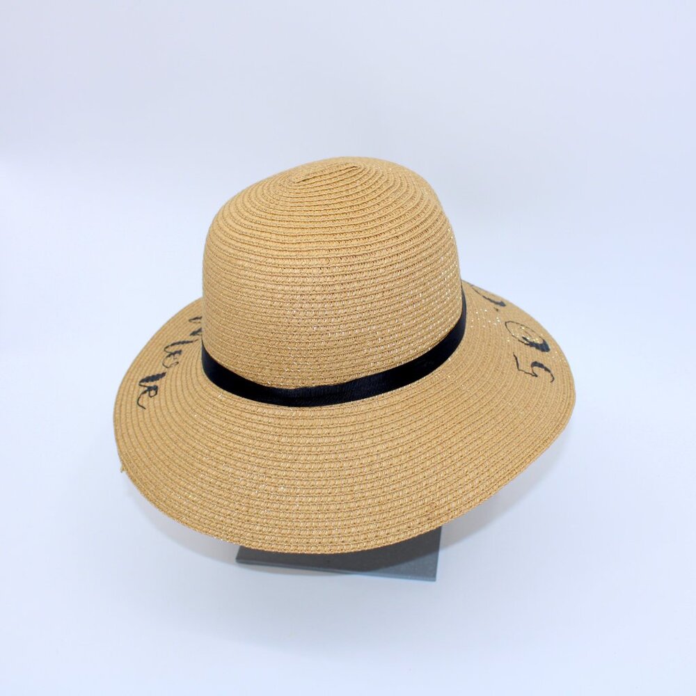 Women Floppy Sun Hat with Wide Brim '5 o'Clock Somewhere' - Picture 3 of 5